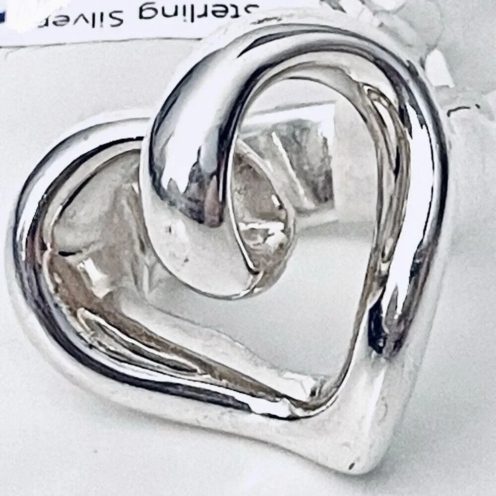 NWT Gorgeous Sz 8 Indigo Falls Sterling Silver 925 Huge Thick Heart Shaped Ring - Picture 12 of 12
